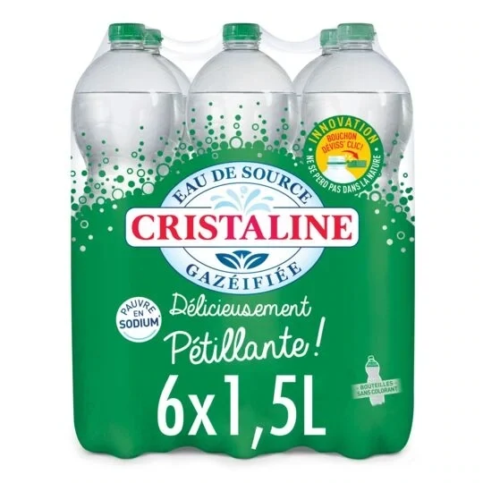 Pallete de Cristaline Gazéifiée – Eau de Source Pétillante, Naturelle et Rafraîchissante