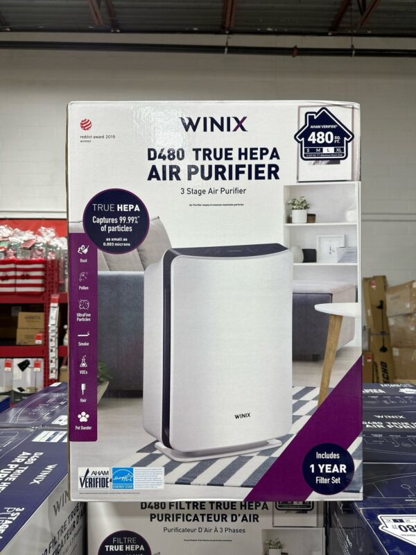 Déstockage  Winix D480 True HEPA – Purificateur d'Air 3 Étapes Certifié AHAM 45 m²