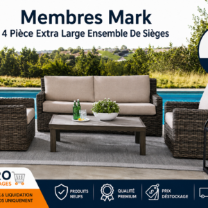 Déstockage  Ensemble de Sièges Extra Larges 4 Pièces Member's Mark