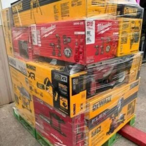 Palette d'outils mixtes Milwaukee et DeWalt – 100 outils .