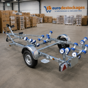 Porte Bateau Immergeable Sun Way – D1857 – Ptac : 750KG – Kit Rouleaux – 1 Essieu