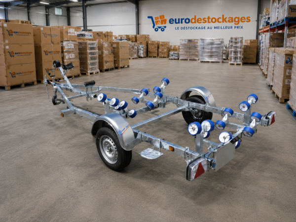 Porte Bateau Immergeable Sun Way – D1857 – Ptac : 750KG – Kit Rouleaux – 1 Essieu