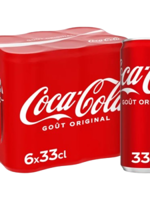 Palette de Soda Goût Original 24x33cl Coca-Cola, boisson non alcoolisée.