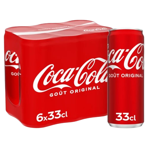 Palette de Soda Goût Original 24x33cl Coca-Cola, boisson non alcoolisée.