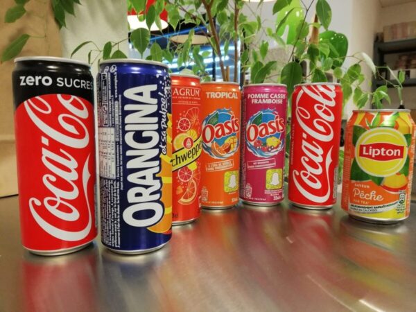 Palette Coca, Fanta, Cherry, Oasis tropico, Perrier, Lipthon, Orangina…etc 33 cl