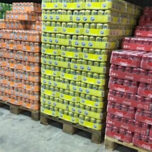Palette Coca, Fanta, Cherry, Oasis tropico, Perrier, Lipthon, Orangina…etc 33 cl
