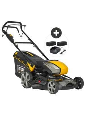 Tondeuse Tractée Double Batterie 40v Chargeur Lame 46cm Texas Razor 4640tr-li