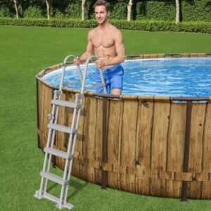 Piscine hors sol Bestway  tubulaire ronde Bestway Power Steel Swim Vista 549 x 122 cm décor bois