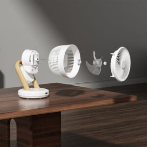 Ventilateur de table silencieux 50 dB – Moteur en cuivre 30W – 3 vitesses – Oscillation 360° – Compact 23 cm