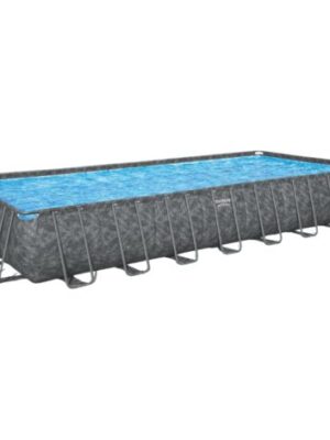 Bestway Piscine hors sol tubulaire rectangulaire Bestway APX 365 - 956 x 488 x 132 cm gris foncé