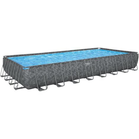 Bestway Piscine hors sol tubulaire rectangulaire Bestway APX 365 - 956 x 488 x 132 cm gris foncé