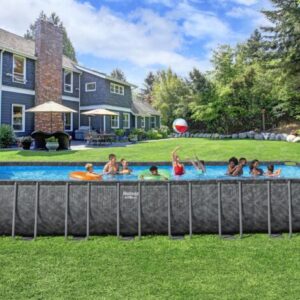 Bestway Piscine hors sol tubulaire rectangulaire Bestway APX 365 - 956 x 488 x 132 cm gris foncé