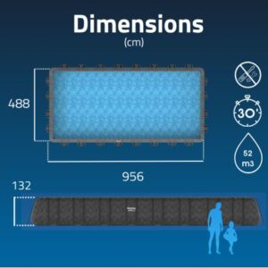 Bestway Piscine hors sol tubulaire rectangulaire Bestway APX 365 - 956 x 488 x 132 cm gris foncé