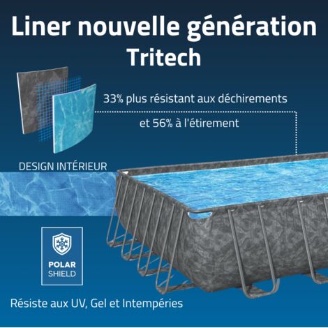 Bestway Piscine hors sol tubulaire rectangulaire Bestway APX 365 - 956 x 488 x 132 cm gris foncé