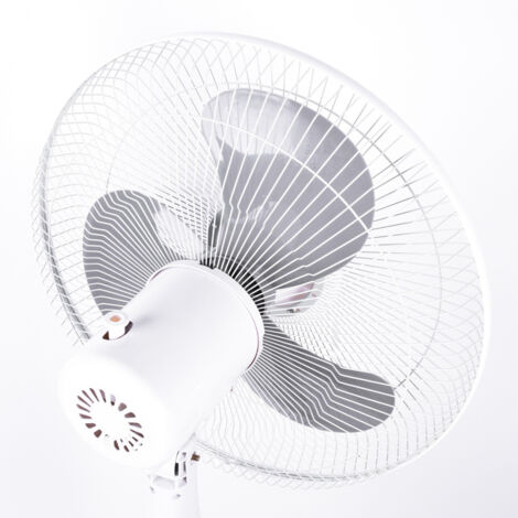 Aga24 – Ventilateur sur pied 43 cm – Puissance 45 W – 3 vitesses – Niveau sonore 57 dB(A) – Hauteur réglable 90-130 cm – Design blanc