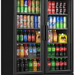 Armoire Réfrigérée à Boissons 568 L 2 Portes Vitrées – Éclairage LED – 8 Grilles Réglables – Sans Givre