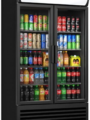 Armoire Réfrigérée à Boissons 568 L 2 Portes Vitrées – Éclairage LED – 8 Grilles Réglables – Sans Givre