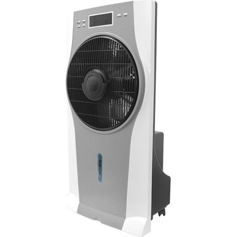 Fabrilamp – Ventilateur brumisateur sur pied Ephesus – 90 W – 3 vitesses – Humidificateur avec télécommande et minuterie – Réservoir 2,5 L