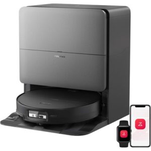 Roborock Saros 20 Sonic Aspiratetur Robot 36 000 Pa Lavage à l’eau chaude 100 °C VibraRise 5.0 Châssis AdaptiLift 3.0 hauteur 7,95 cm FlexiArm Noir