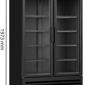 Armoire Réfrigérée à Boissons 568 L 2 Portes Vitrées – Éclairage LED – 8 Grilles Réglables – Sans Givre