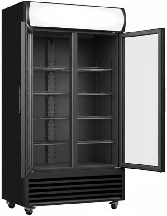 Armoire Réfrigérée à Boissons 568 L 2 Portes Vitrées – Éclairage LED – 8 Grilles Réglables – Sans Givre