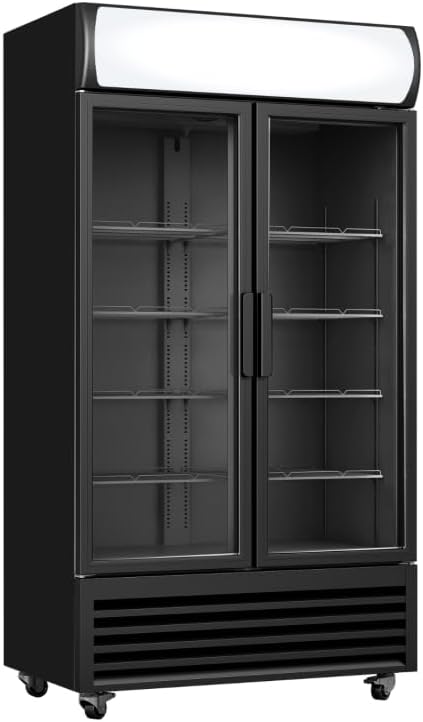 Armoire Réfrigérée à Boissons 568 L 2 Portes Vitrées – Éclairage LED – 8 Grilles Réglables – Sans Givre