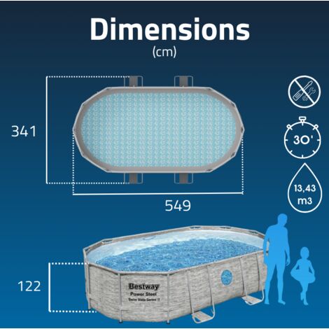 Piscine hors sol  Bestway Power  Steel Swim Vista 488 x 305 x 107 cm