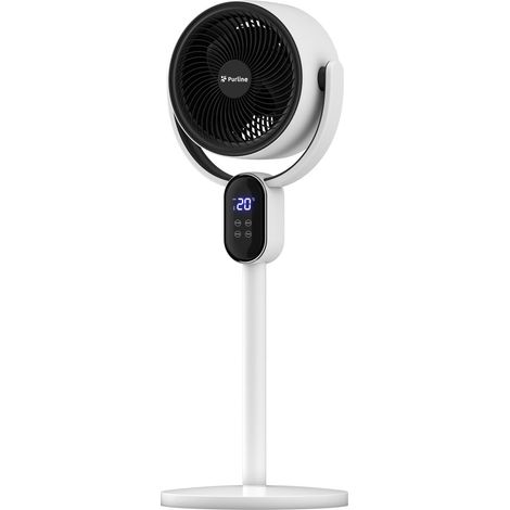Purline – Ventilateur de table silencieux 40W – 3 vitesses – Oscillation horizontale automatique – Hauteur réglable – Écran tactile LED