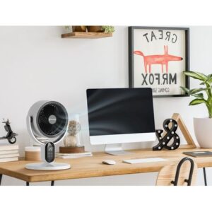 Purline – Ventilateur de table silencieux 40W – 3 vitesses – Oscillation horizontale automatique – Hauteur réglable – Écran tactile LED