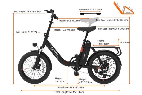 Cyrusher Loop2.0 Vélo Électrique Pliant 20" 48V 10.4Ah – E-Bike Urbain
